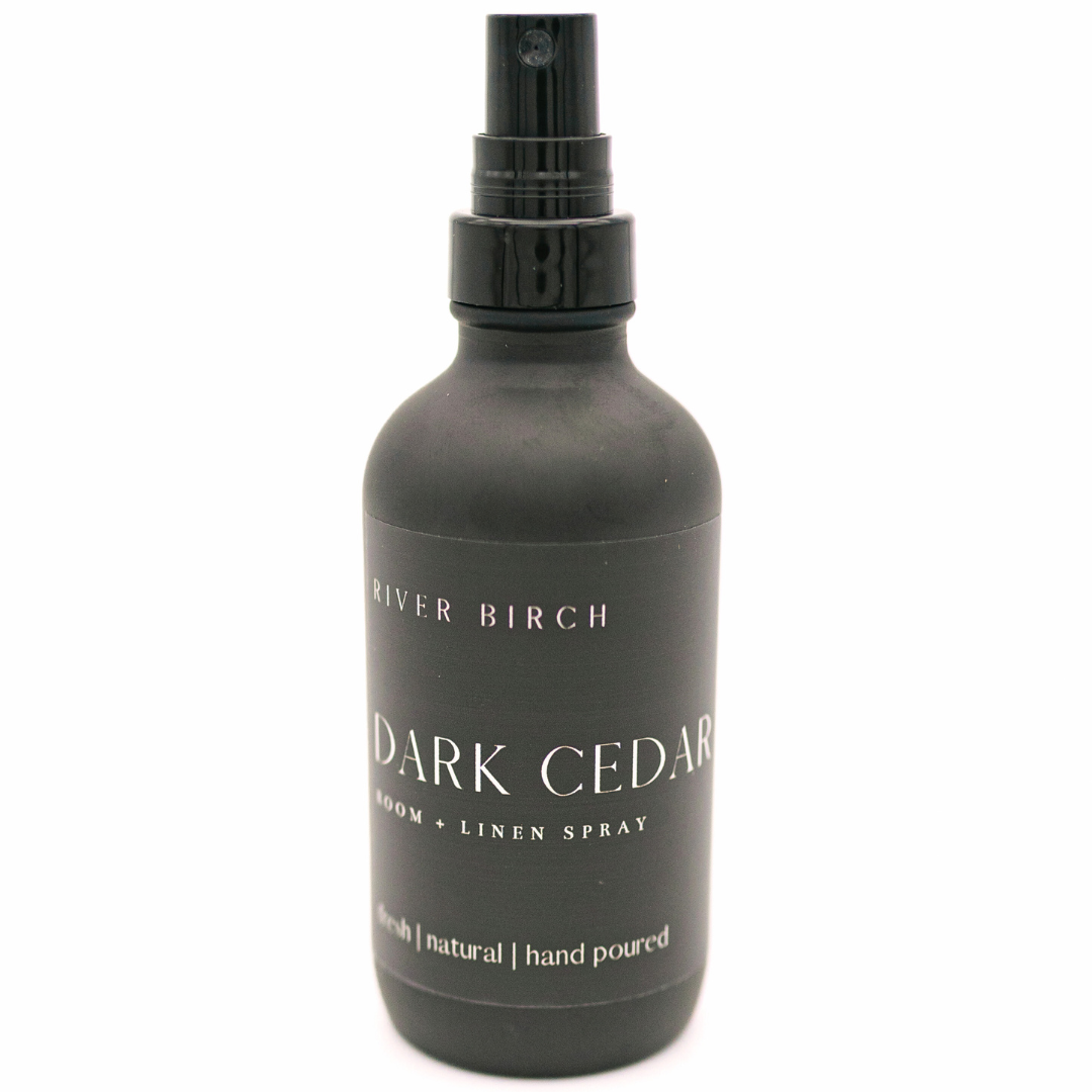 Dark Cedar- 4 oz Black Glass Room + Linen Spray