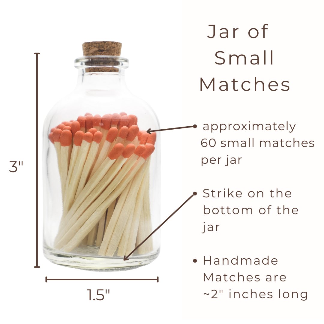 Pumpkin Orange Small Safety Matches - Apothecary Jar