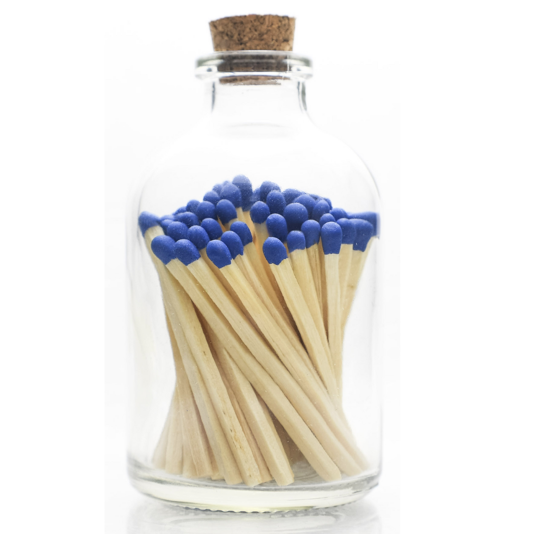 Royal Blue Small Safety Matches - Apothecary Jar