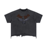 River Birch Crow Tshirt  - In Flight - Distressed T Shirt