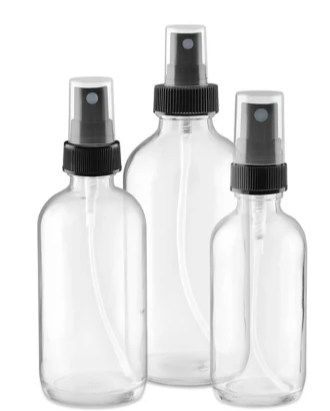 4 oz Clear Glass Spray Bottle *Empty*