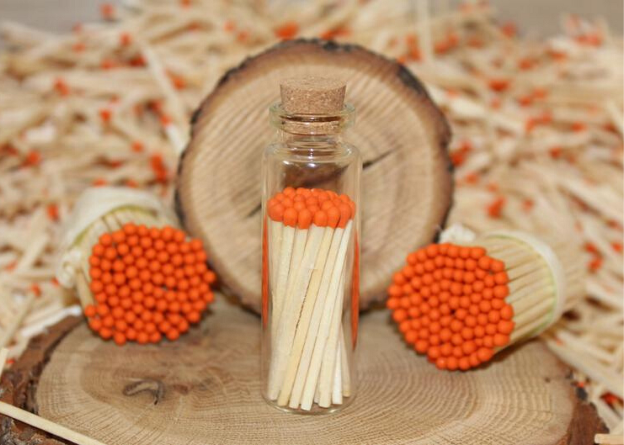 Pumpkin Orange Tip Matches – River Birch Candles