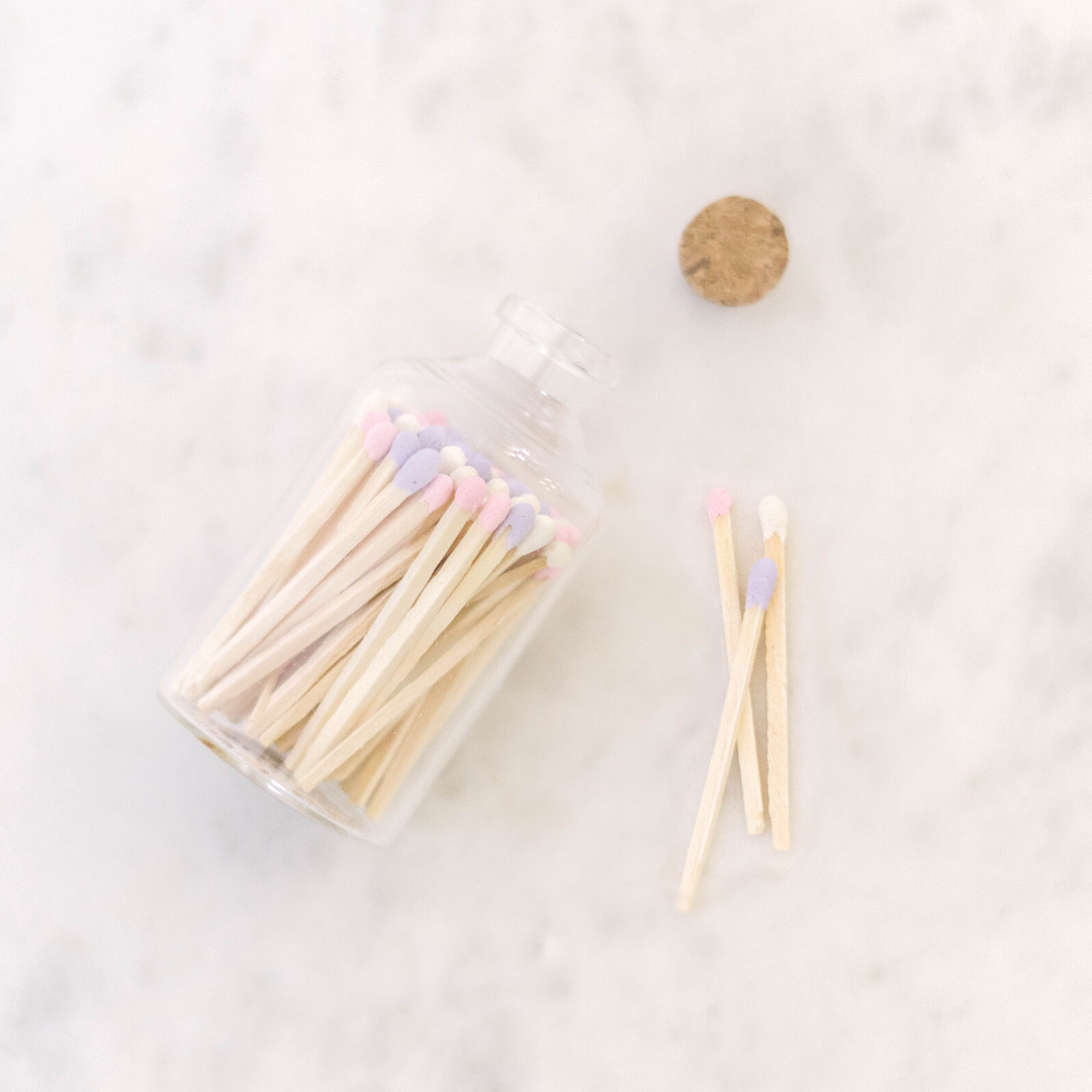 Easter / Bridal Blend Small Safety Matches - Apothecary Jar