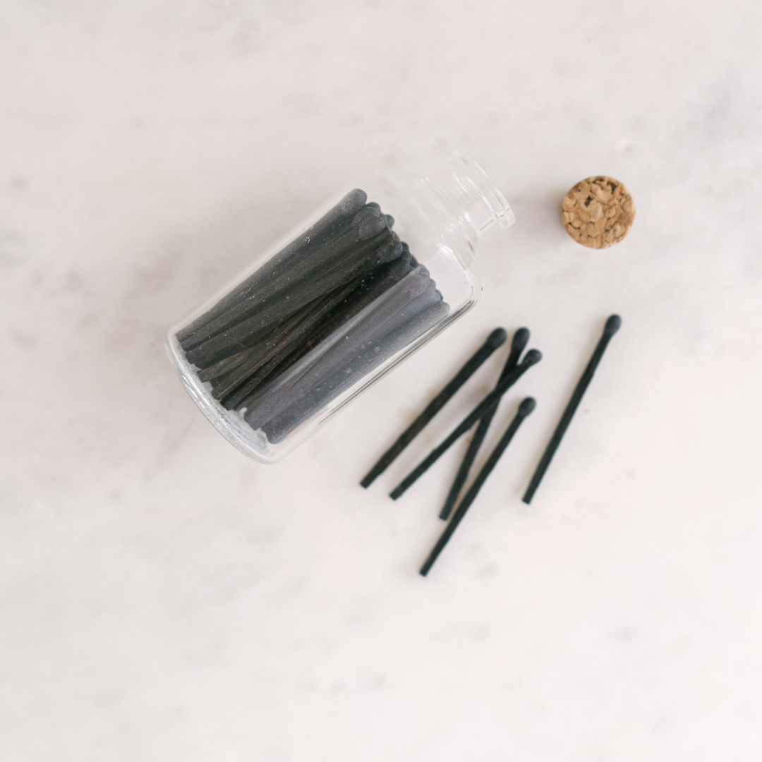 All Black Small Safety Matches - Apothecary Jar