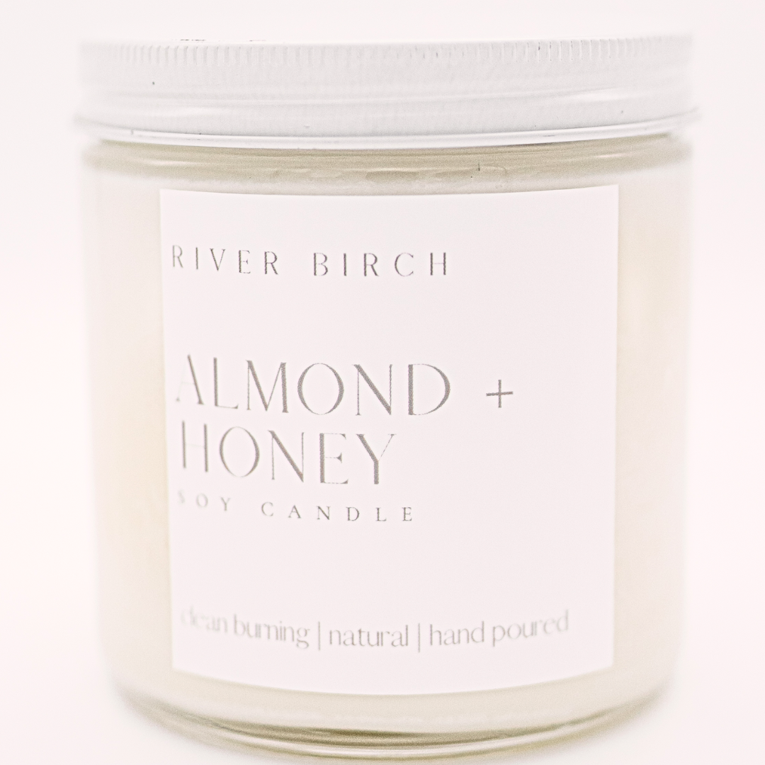 Almond + Honey - 16 oz Clear Jar