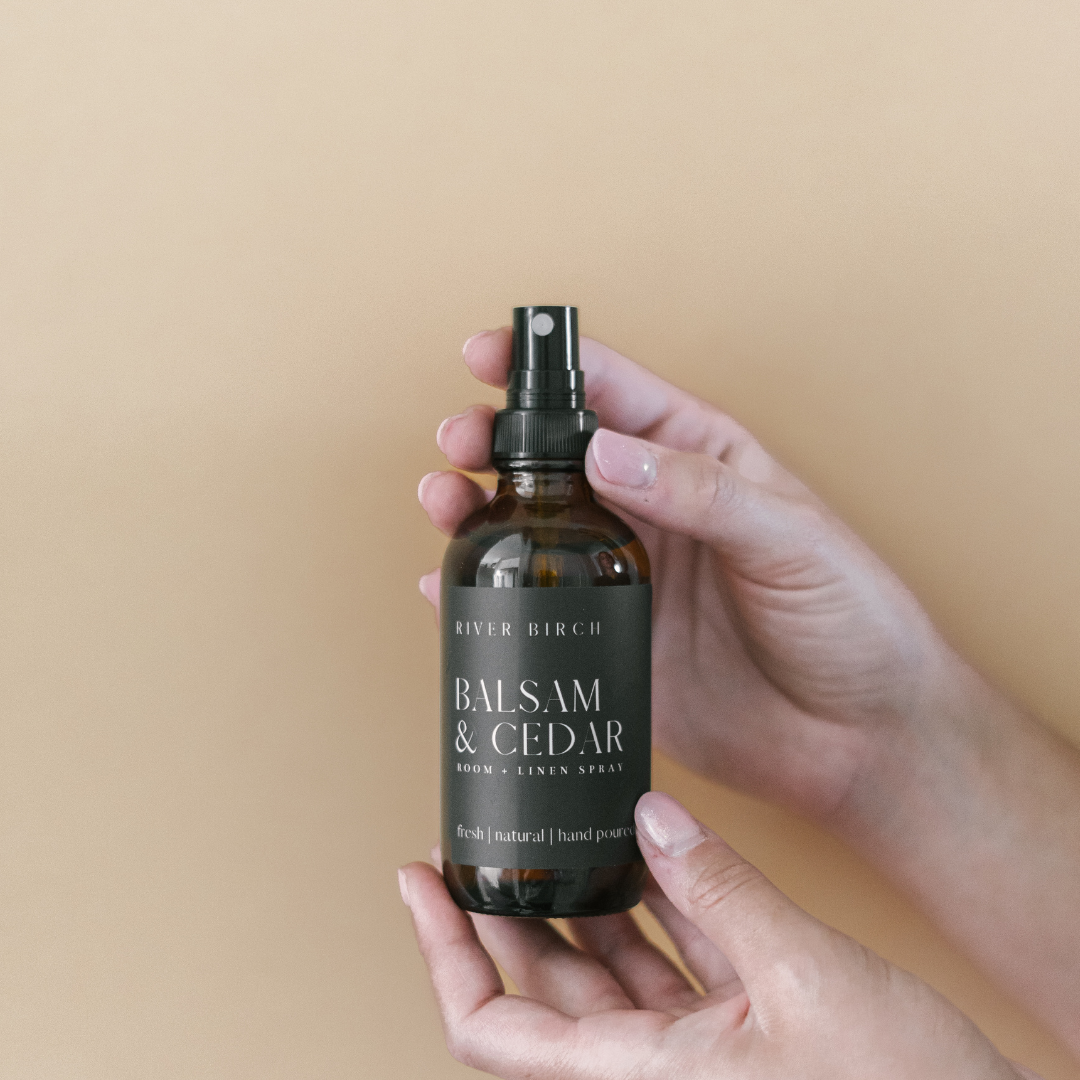 Balsam & Cedar - 4 oz Amber Glass Room + Linen Spray