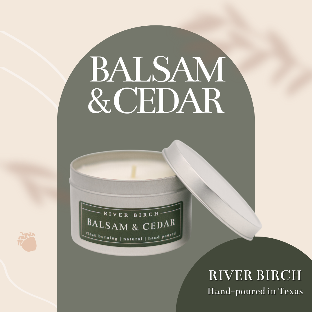 Balsam & Cedar - 8oz Silver Tin with Colored Label