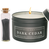 8oz Dark Cedar Black Tin + All Black Matches