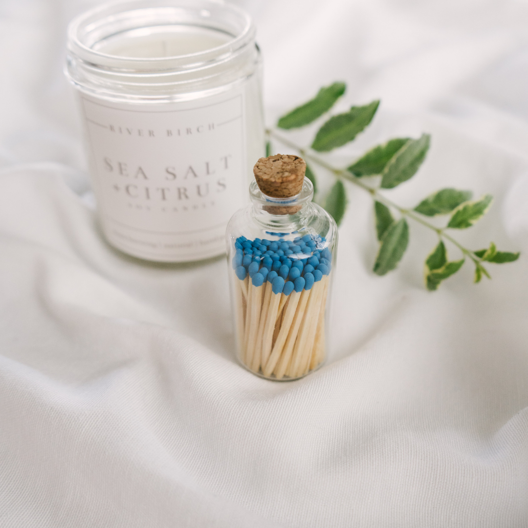 Cobalt Blue Small Safety Matches - Apothecary Jar