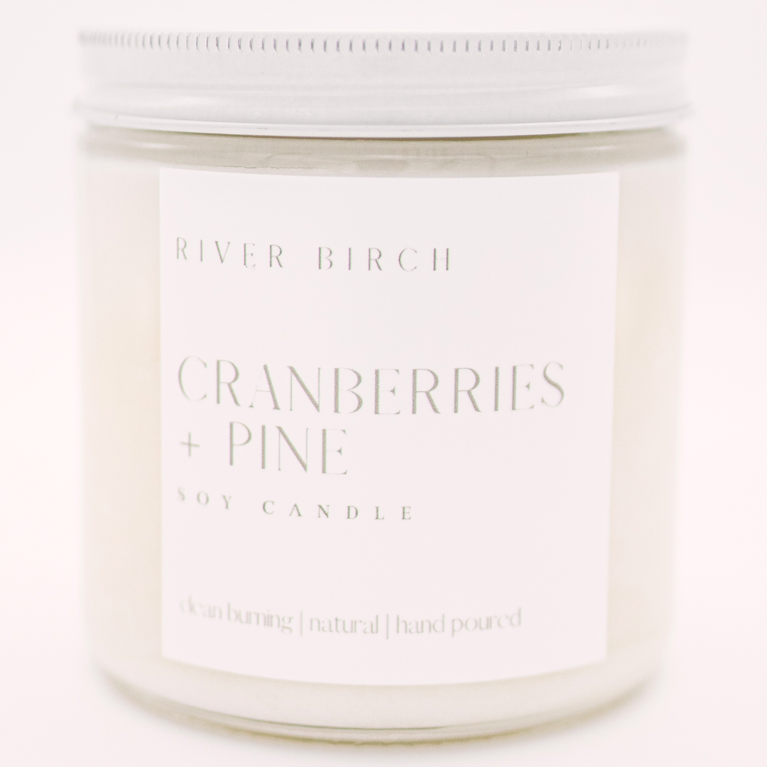 Cranberries + Pine - 16 oz Clear Jar