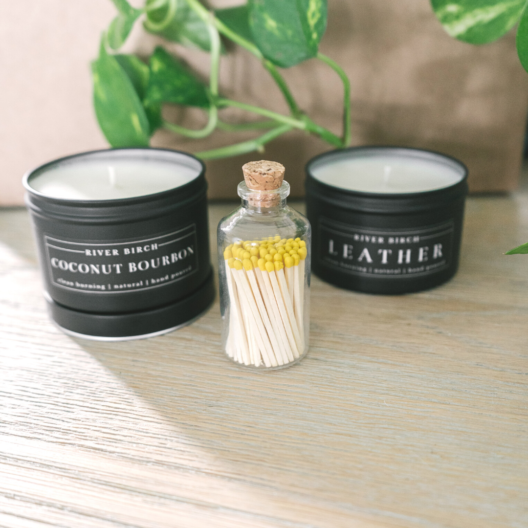 Pineapple Yellow Small Safety Matches - Apothecary Jar