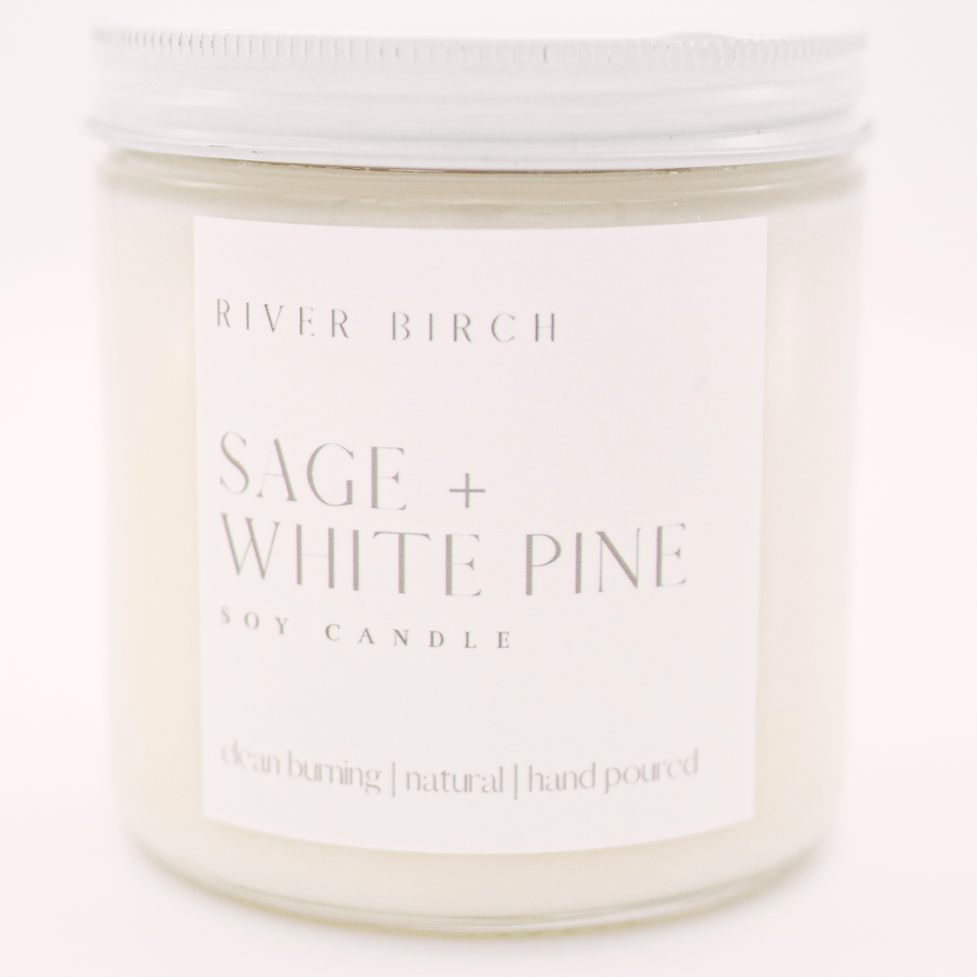 Sage + White Pine - 16 oz Clear Jar