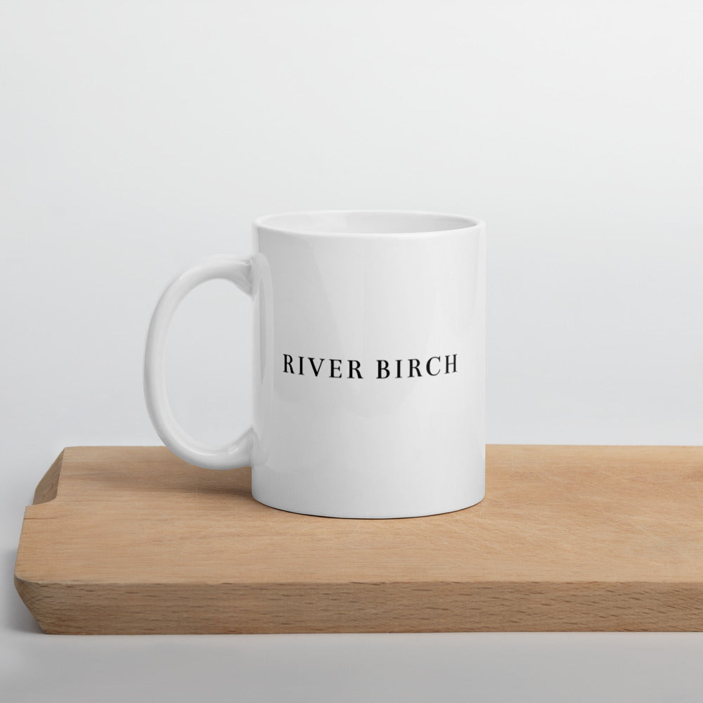 White Glossy Mug - River Birch